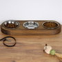 Hanah Home Pet016 Comedero para mascotas 100% madera de abeto color nogal
